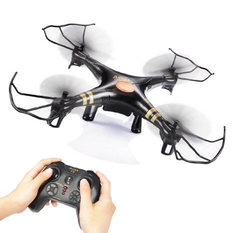 GPTOYS Black Aviax 2.4GHz 6-Axis GYRO RC Quadcopter Drone with Headless Mode, 360-degree 3D Rolling, One Key Return, LED Lights, ABS Materials, DIY, Luxury Gift Box (Color: Black)