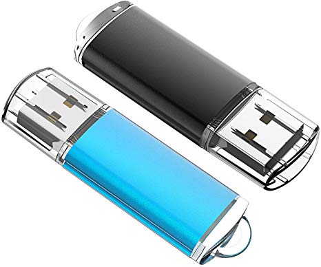 2Pcs 32G USB Flash Drive Easy-Storage Memory Stick K&ZZ Thumb Drives Gig Stick USB2.0 Pen Drive for Fold Digital Data Storage, Zip Drive, Jump Drive, Flash Stick, Blue Colors