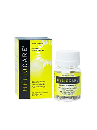 Heliocare Skin Care Dietary Supplement: 240mg Polypodium Leucotomos Extract Pills - Antioxidant Rich Formula with Fernblock and PLE Technology - 30 Veggie Capsules