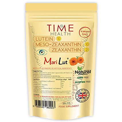 MariLut ® 10mg Lutein - 10mg Meso-zeaxanthin - 2mg zeaxanthin – 4 Month Supply - 120 Softgels (120 Softgel Pouch)