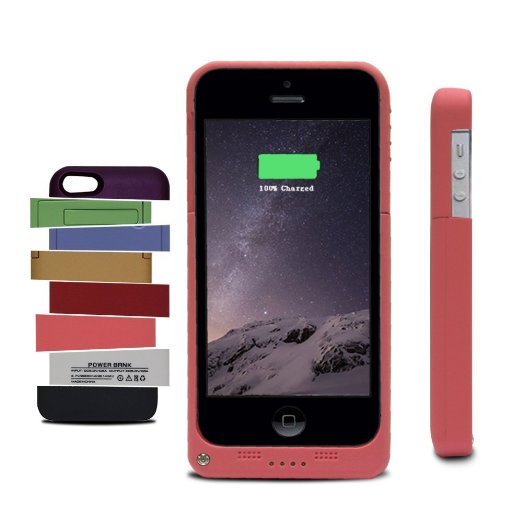 Tomameri Extended Battery Case with Lightning Charging Port and Kick Stand - Pink