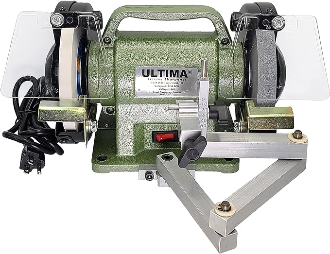 Ultima Scissor Sharpener - Benchtop Grinder & Polisher with Convexing Clamp for Prossional Quality Scissor & Shear Sharpening