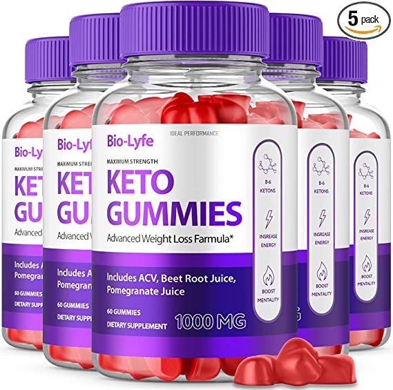 (5 Pack) Biolyfe Ketos Gummies Bio Lyfe Ketos Gummies Biolife Ketos Gummies (300 Gummies)