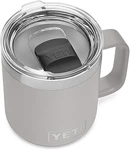 YETI Rambler 10 oz Stackable Mug, Vacuum Insulated, Stainless Steel with MagSlider Lid, Granite Gray