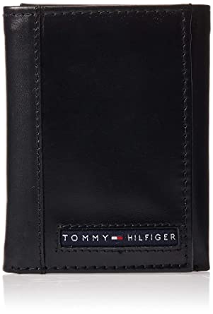 Tommy Hilfiger Trifold for Men- Wallet with 100% Genuine Leather Credit Card Pockets and ID Window