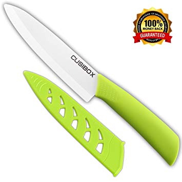 Ceramic Knife, Ceramic Chief's Knife, Carving Knife for Meat, Vegetable Knife for Vegetables,Paring Knife for Fruits - 6 in Green (CB-CK002)