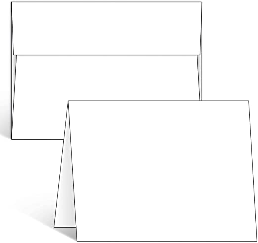 Ohuhu Blank White Cards and Envelopes 200 Pack, 4.25 x 5.5 Heavyweight Folded Cardstock and A2 Envelopes for DIY Greeting Cards, Wedding, Birthday, Invitations, Thank You Cards & All Occasion