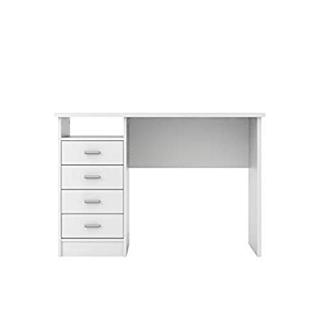 TVILUM 8014649 Warner Desk with 4 Drawers White