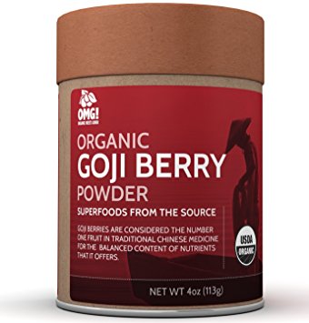 OMG! Superfoods Organic Goji Berry Powder - 100% Pure, USDA Certified Organic Goji Berry Powder - 4oz