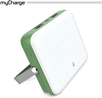 myCharge Camping Lantern Power Bank - 10,000 mAh Adventure Portable Charger | Rechargeable LED Phone Charger Battery Pack | 2 USB Ports / 2.4A Max | 40 HR Lamp Runtime / 4 Light Settings