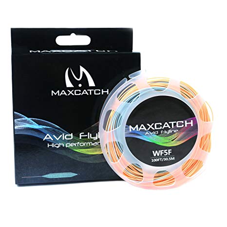 M MAXIMUMCATCH Maxcatch Avid Fly Line with Welded Loop, Weight Forward Floating Fly Fishing Line 100ft (3F/4F/5F/6F/7F/8F)