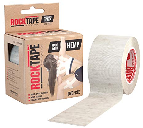 Rocktape Hemp Kinesiology Tape, Dye Free, Cotton Free, Water Resistant, Reduce Pain & Injury Recovery, Sustainable, 16.4 Feet Roll