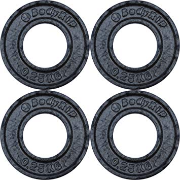 BodyRip Cast Iron 2" Hole Weight Plates 4 x 0.25kg Fraction Discs Low Weights Home Gym