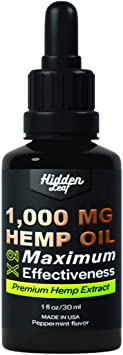 Hemp Oil 1000mg : Hemp Oil for Pain : Stress Relief, Anxiety, Mood Support, Healthy Sleep, Skin Care (1000mg, 33mg per Serving x 30 Servings) : HiddenLeaf