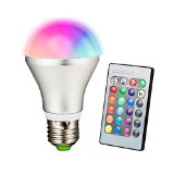 Mudder A19 E27 5W RGB LED Color Changing Lamp Globe Bulb 85-265V with Remote Controller