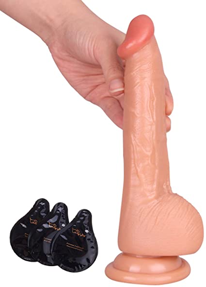 Rushskin Realistic G Spot Dildo with Curved Tip and Strong Suction Cup for Vaginal Anal Prostate Stimulation, Free Phthalates, Flexible Sex Toys for Beginners & Partner, Flesh (7.67")