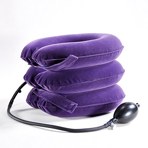 Cervical Spine Neck Traction Device, Inflatable Neck Brace, Neck Collar Support For Pain Relief, What The Doctor Recommends By Lovely Home (purple)