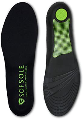 Sof Sole Insoles Men's Plantar Fascia Support Full-Length Gel Shoe Insert
