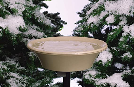 API Heated Deck Mounting Bird Bath Heated Bird Bath with EZ-Tilt Deck Mount and 2 ft Pole, 20 in (Item No. 14B)