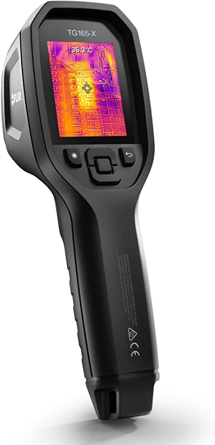 FLIR TG165-X Thermal Camera Imaging Tool for Temperature Anomalies, with Bullseye Laser, 50,000 Image Storage and Rechargeable Li-ion Battery