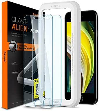 Spigen Tempered Glass Glas.tR AlignMaster Screen Protector designd for iPhone SE 2020-2 Pack