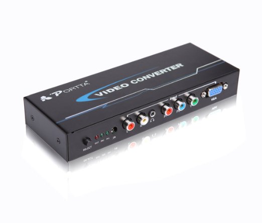 Portta PETVRH VGA and Component/RGB/YPbPr   Audio to HDMI Converter with Remote 720P / 1080P Up-Scaling Converter  - Not for Windows 10