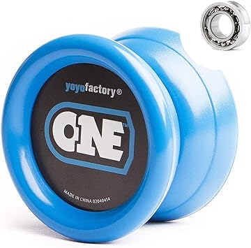 YoYoFactory ONE Yo-Yo - Blue (Modern Spinning yoyo, Beginner to pro, 2 Different Level Ball-Bearings Included, Comes with String)