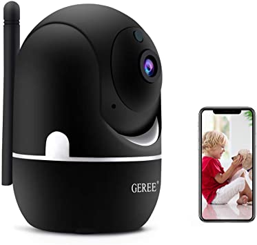 GEREE WiFi IP Camera 1080P Pan/Tilt/Zoom Indoor Security Camera Baby Monitor with Cloud Storage, Motion Detection, 2-Way Audio, IR Night Vision, Wireless Home Surveillance Camera for Baby/Elder/Pet