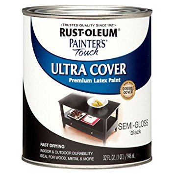 Rust-Oleum 1974502 Painters Touch Latex, 1-Quart, Semi Black