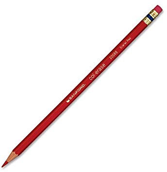 Prismacolor Col-Erase Erasable Colored Pencil, Scarlet Red, 12 Count