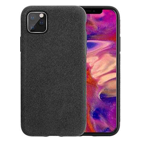 Starred Luxury Protective Case for Apple iPhone 11 Pro [5.8 inches] Ultra Slim Alcantara Material (Black)