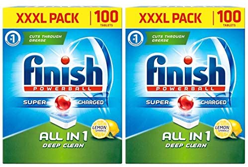 Finish Powerball All in One Deep Clean Dishwasher Tablets, Lemon Sparkle - 200 Tablets