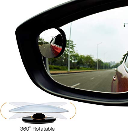 homEdge Blind Spot Mirror, 2 Pairs of 2” Flameless Convex HD Glasses Rear View Mirror