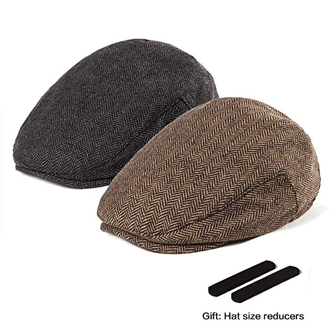 LADYBRO Men Newsboy Cap Ivy Hat - 30% Wool Cabbie Hats for Men Irish Tweed Flat Cap