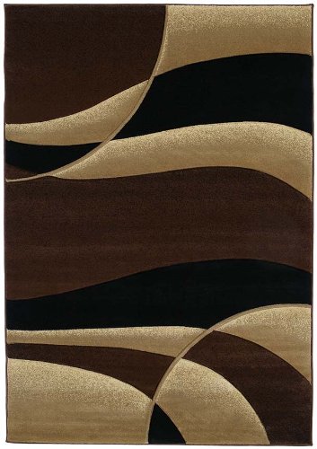 United Weavers Contours Collection Avalon 5-Foot 3-inch by 7-Feet 6-inch Heavyweight Heatset Olefin Rug, Toffee