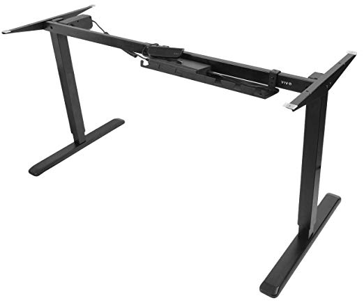 VIVO Black Electric Stand up Desk Frame Workstation, Single Motor Ergonomic Standing Height Adjustable Base (DESK-V102E)