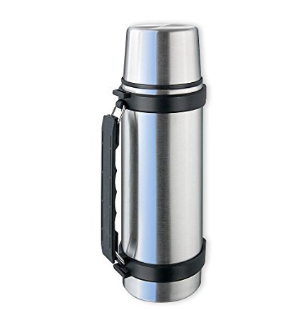Isosteel Va-9552q 25 Fl. Oz. Stainless Steel Double-walled Vacuum Bottle with Drinking Cup, Quickstop System, Single Hand Pouring