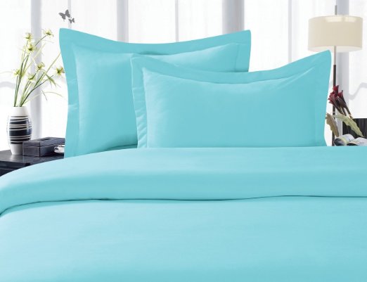 Elegant Comfort 1500 Thread Count Egyptian Quality Super Soft Wrinkle Free 4-Piece Sheet Set, Queen, Aqua