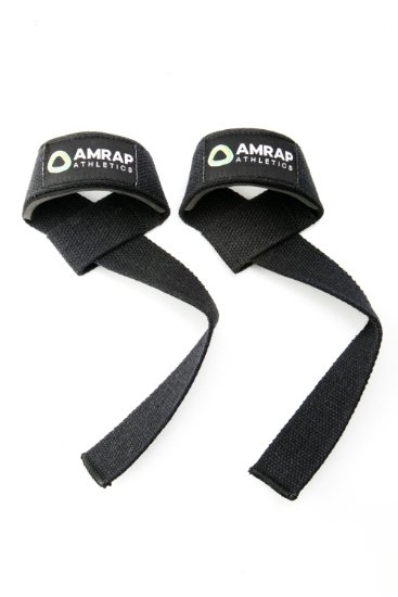 Lifting Straps by AMRAP Athletics Crossfit Gear - 22 in long 15 in wide heavy duty cotton w neoprene padding - MONEY BACK GUARANTEED
