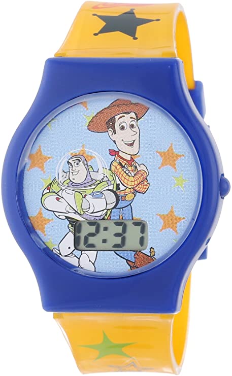 Disney Kids' TY1095 Toy Story Watch with Yellow Plastic Band