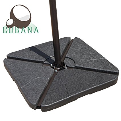 COBANA Offset Patio Umbrella Base Sand Filled Set Pack of 4 Square