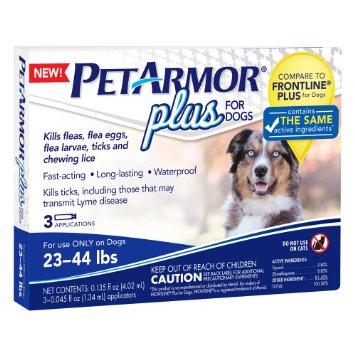 PetArmor 3 Count Plus for Dogs Flea and Tick Squeeze-On
