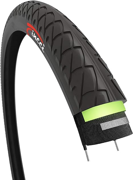 Fincci Bike Tyres 26 x 1.95 Inch with 3 mm Antipuncture Protection 50-559 Slick Tyre for Road Mountain MTB Hybrid Bike Bicycle Cycle