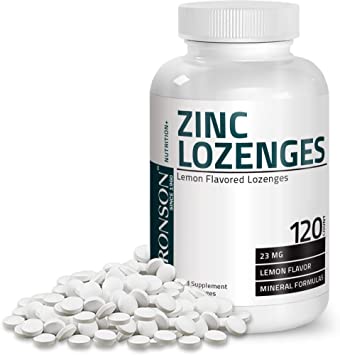Bronson Zinc Lozenges Supplement Lemon Flavored, 120 Chewable Tablets