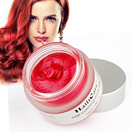 HailiCare Red Hair Wax 4.23 oz, Professional Hair Pomades, Natural Matte Hairstyle Max for Men Women (Red)