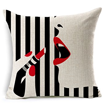 Yousu Vintage Stripes Pillow Case Throw Pillow Cover Home Decorative Series 18" (A)