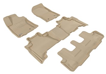 3D MAXpider Complete Set Custom Fit All-Weather Floor Mat for Select Lexus GX460 Models - Kagu Rubber (Tan)