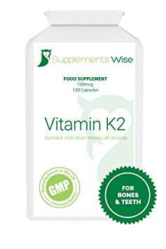Vitamin K2 MK7 100mcg Capsules x 120 | High Strength Bone Health, Osteoperosis, Teeth, Cardiovascular, Circulation Supplement | Blood and Bone Support | Sourced From Natural Natto | Non-GMO