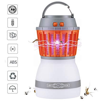 Vexverm Mosquito Zapper, USB Rechargeable Insect Zapper - 3 Modes Insect Mosquito Worm Bug Flies mothes Killer LED Lamp for Camping Picnic Hiking