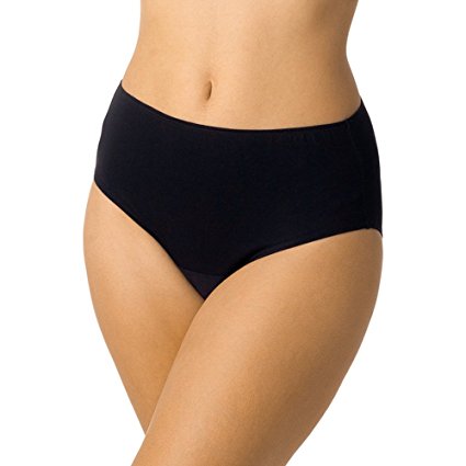 Cottonique Women's Latex-Free Waist Brief made from 100% Organic Cotton (2/pack | Black | Size 8)